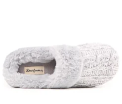 Dearfoams Cable Knit Chenille Slippers