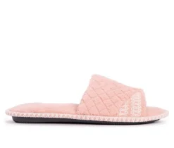 MUK LUKS Sally Micro Chenille Open Toe Scuff Slippers