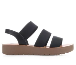 Women's Blue Aura Button Sandals