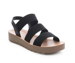 Women's Blue Aura Button Sandals