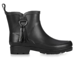 Women's Capelli New York Matte Solid Rain w/ Tassel Rain Boots