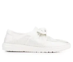 Women's HEYDUDE Wendy Bow Shimmer Metallic Casual Shoes