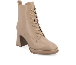 Women's Journee Collection Kalindi Lace Up Heeled Booties