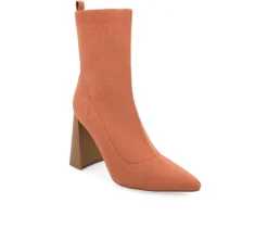 Women's Journee Collection Noralinn Heeled Stretch Knit Booties