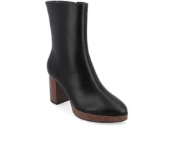 Women's Journee Collection Romer Block Heeled Platform Booties