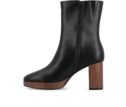 Women's Journee Collection Romer Block Heeled Platform Booties