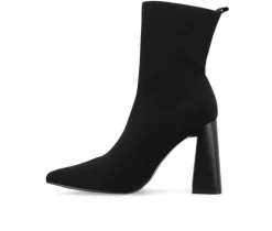 Women's Journee Collection Noralinn Heeled Stretch Knit Booties