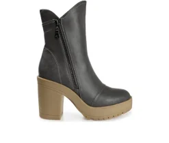 Women's Journee Collection Jaquie Block Heel Platform Booties