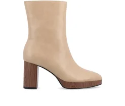 Women's Journee Collection Romer Block Heeled Platform Booties