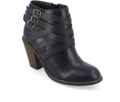 Women's Journee Collection Strap Wide Width Booties