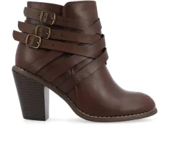 Women's Journee Collection Strap Wide Width Booties