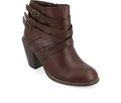 Women's Journee Collection Strap Wide Width Booties