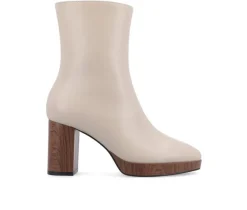 Women's Journee Collection Romer Block Heeled Platform Booties