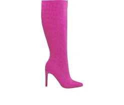 Women's Lady Couture Diamond Knee High Stiletto Boots