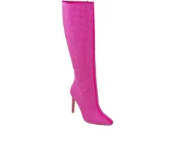 Women's Lady Couture Diamond Knee High Stiletto Boots