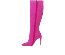 Women's Lady Couture Diamond Knee High Stiletto Boots