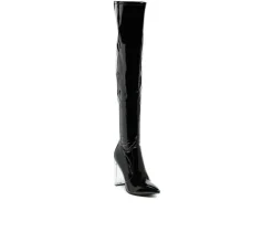 Women's London Rag Noire Block Heel Knee High Boots