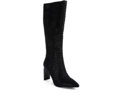 Women's London Rag Prinkles Knee High Heeled Boots