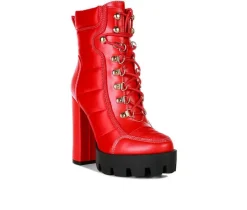 Women's London Rag Scotch Lace Up Heeled Booties