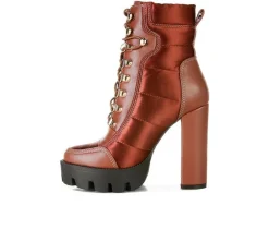 Women's London Rag Scotch Lace Up Heeled Booties