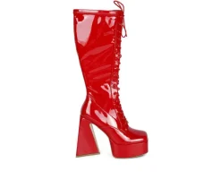 Women's London Rag Snowflakes Knee High Platform Boots