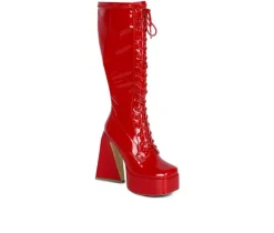 Women's London Rag Snowflakes Knee High Platform Boots