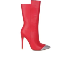 Women's London Rag Twitch Mid Calf Stiletto Booties