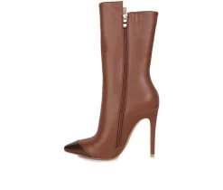 Women's London Rag Twitch Mid Calf Stiletto Booties