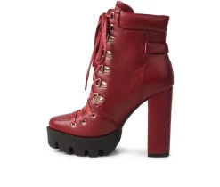 Women's London Rag Willow Heeled Lace Up Booties