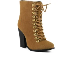 Women's Rag & Co Goose Lace Up Heeled Booties